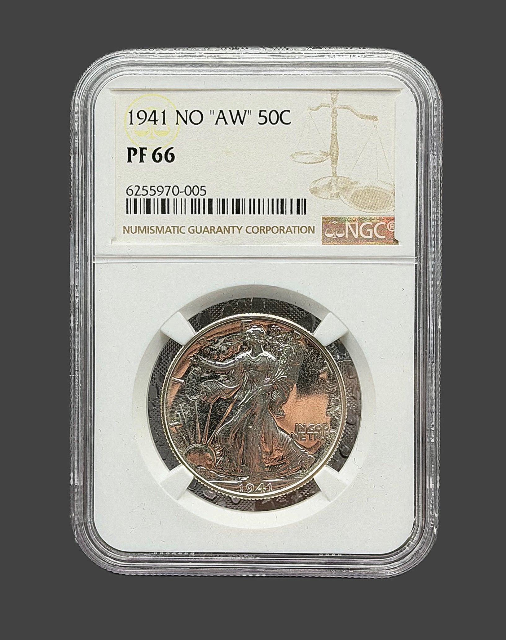 1941 PF66 walking liberty Half dollar ( No AW )